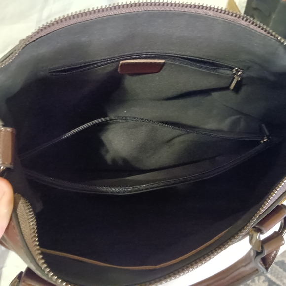 Unique HAND PAINTED Genuine LEATHER Brown *NWT* Handbag Orange Fox Gold Flowers - Picture 9 of 12